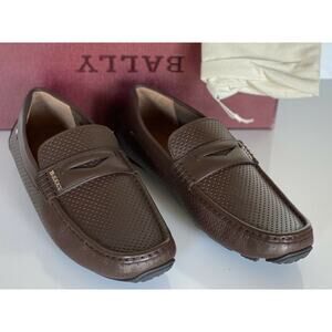 Bally Perforated Men's Calf Leather Driver Loafers Coconut 11 D US 6231354 NIB